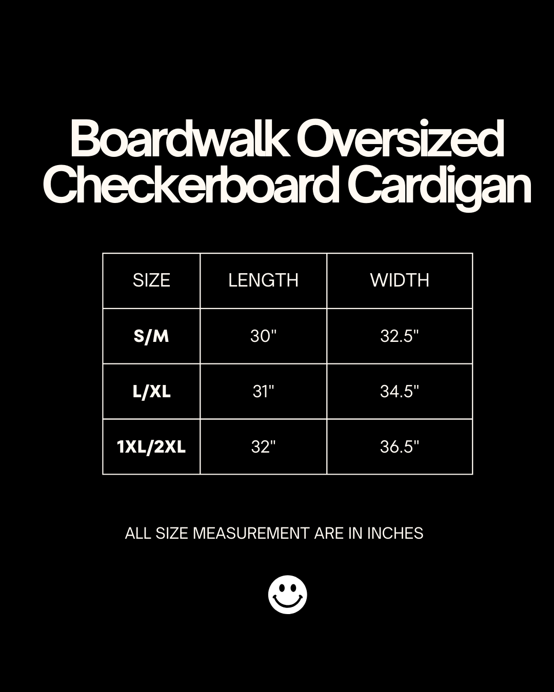 BOARDWALK OVERSIZED CHECKERBOARD CARDIGAN IN BLACK + WHITE