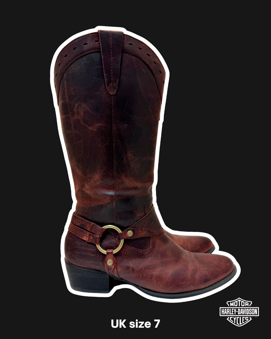 HARLEY DAVIDSON MOTORCYCLE BOOTS - UK 7