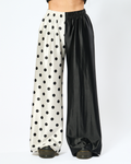 SPLIT DECISION POLKA DOT PANTS IN BLACK + WHITE
