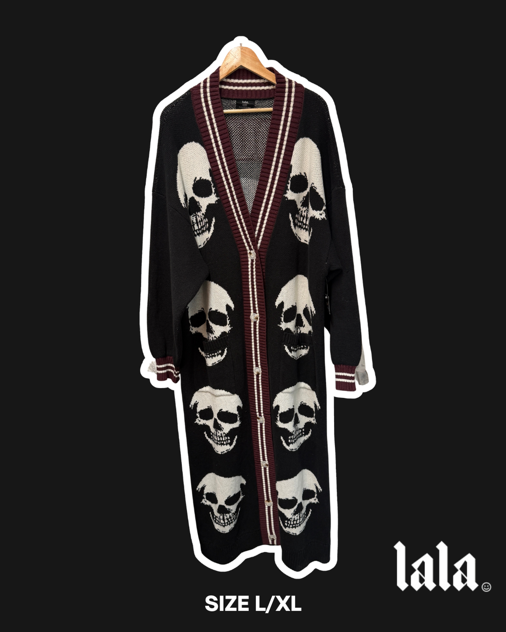 DRESSED IN LALA - TROUBLE MAKER LONGLINE CARDIGAN L/XL