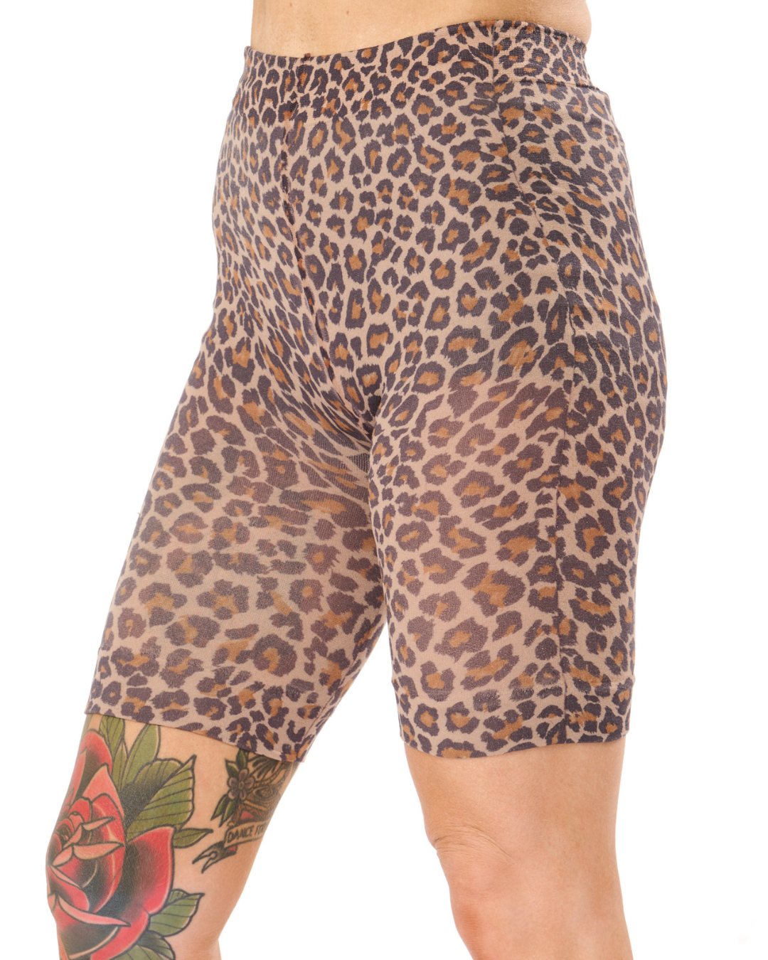 LEOPARD LEGS PRINTED TIGHT SHORTS