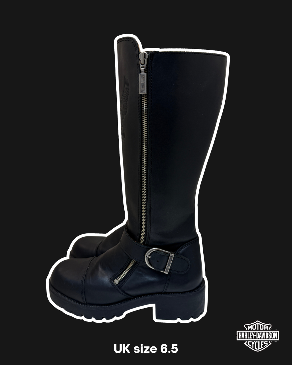 HARLEY DAVIDSON MOTORCYCLE BOOTS - UK 6.5