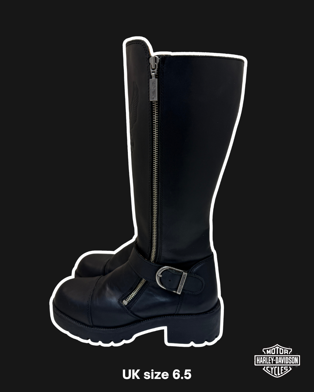 HARLEY DAVIDSON MOTORCYCLE BOOTS - UK 6.5