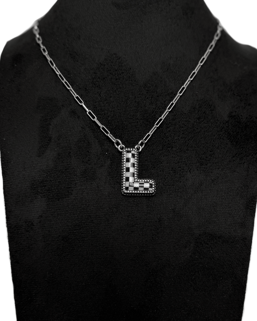 OUTLAW CHECKER INITIAL PENDANT