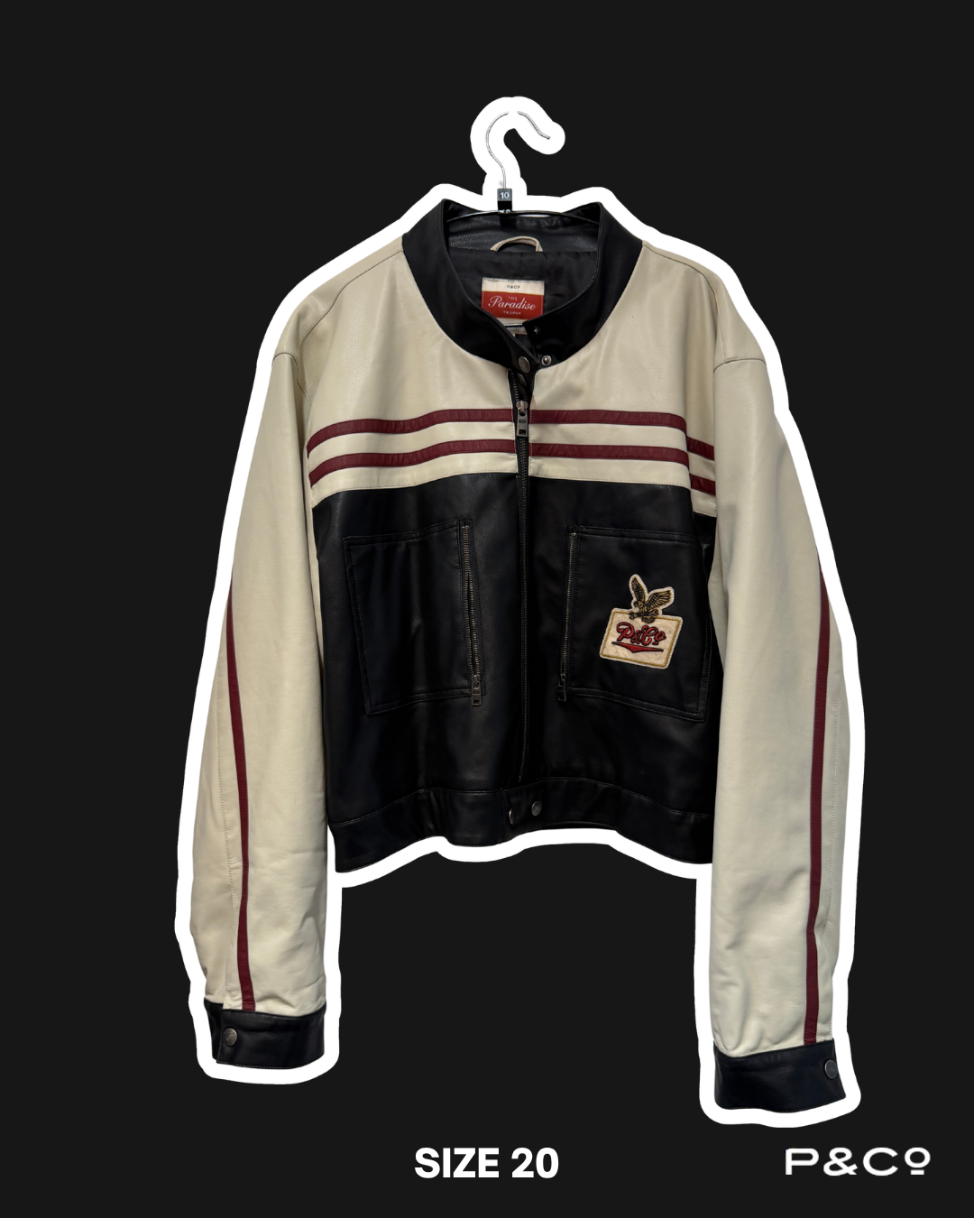 P&CO LEATHER JACKET - UK 20