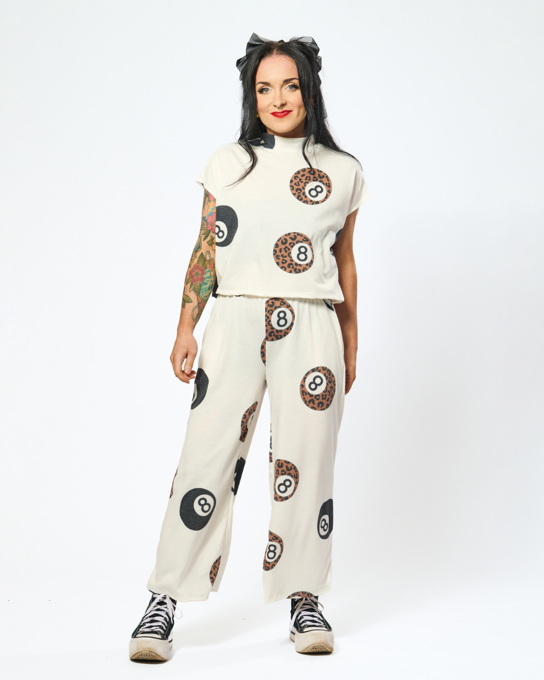 LEOPARD LUCK TWO PIECE LOUNGE SET IN IVORY