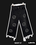 CUSTOM SMILEY CROPPED LEVIS - W27
