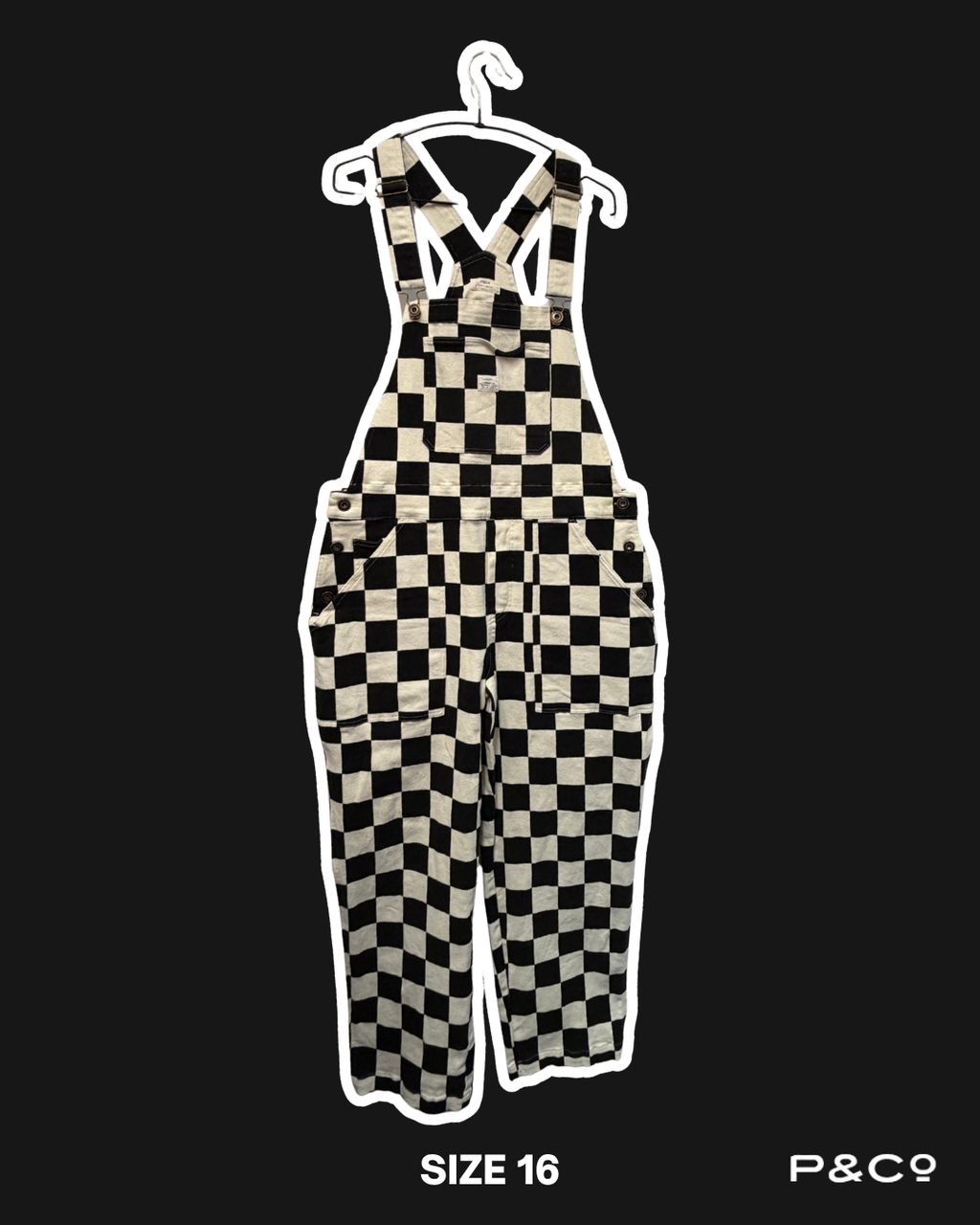 P&CO CHECKERBOARD OVERALLS - 16