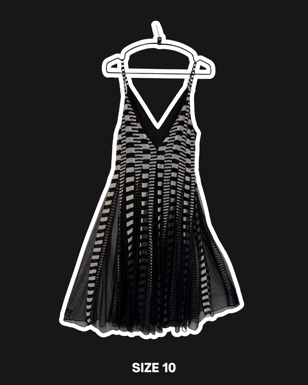 CHECKERBOARD SWING DRESS - UK 10