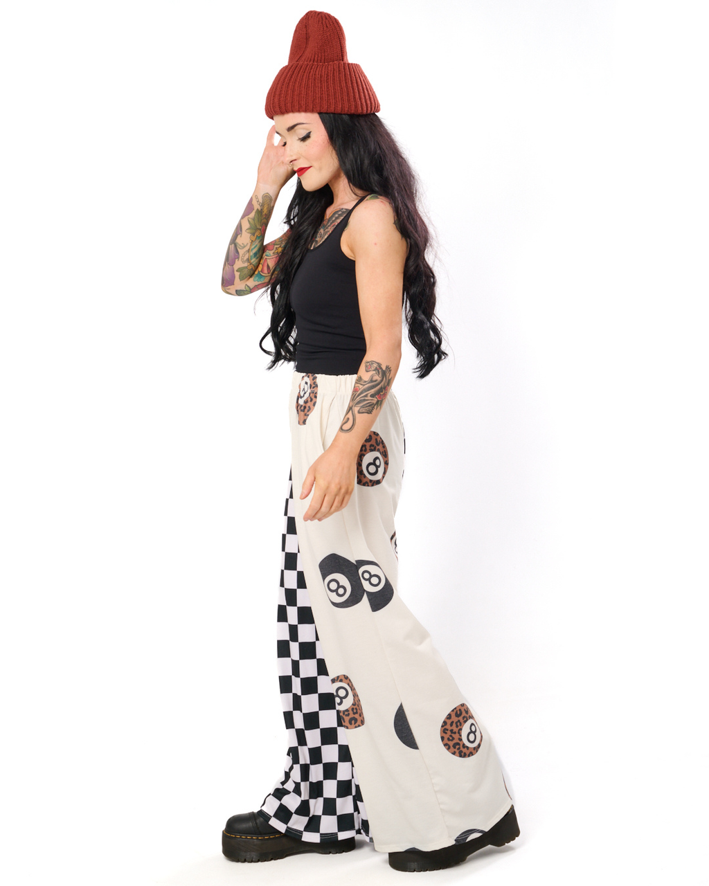 SPLIT DECISION 8 BALL PANTS IN BLACK + WHITE