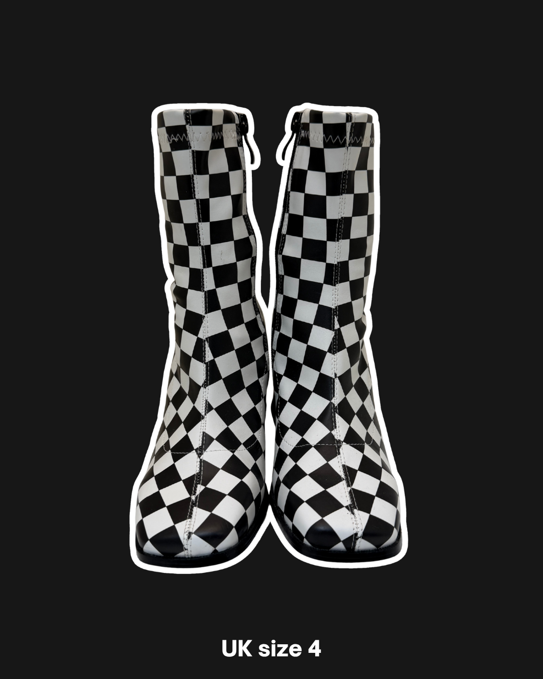 CHECKERBOARD ZIP BOOTS - UK 4