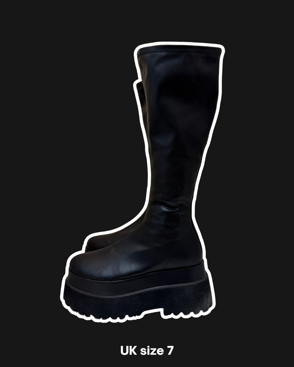 EXTREME PLATFORM KNEE HIGH BOOTS - UK 7