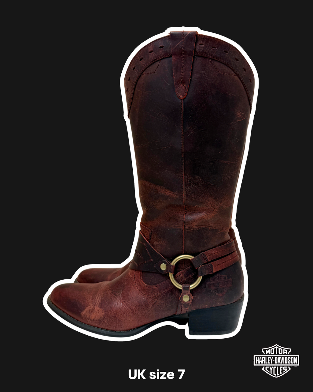 HARLEY DAVIDSON MOTORCYCLE BOOTS - UK 7