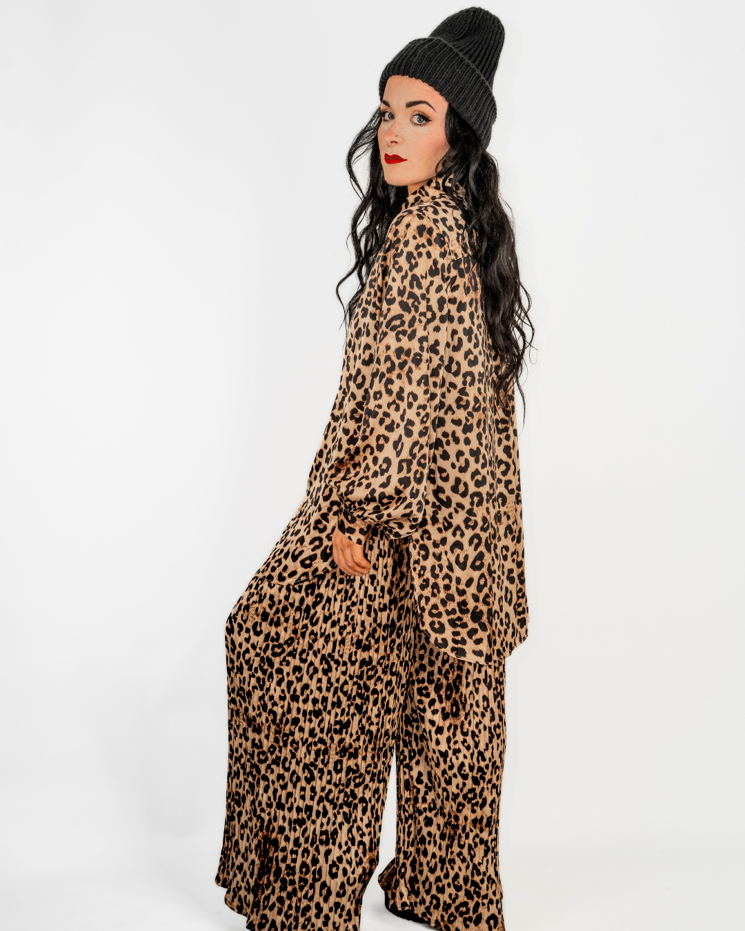 SATIN LEOPARD PRINT MATCHING SET