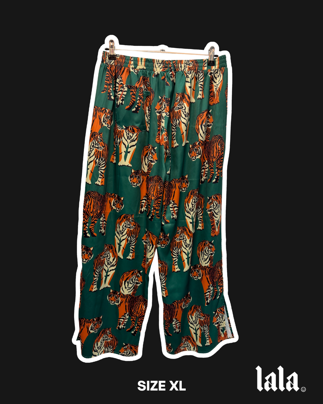 DRESSED IN LALA SATIN TIGER TROUSERS - XL