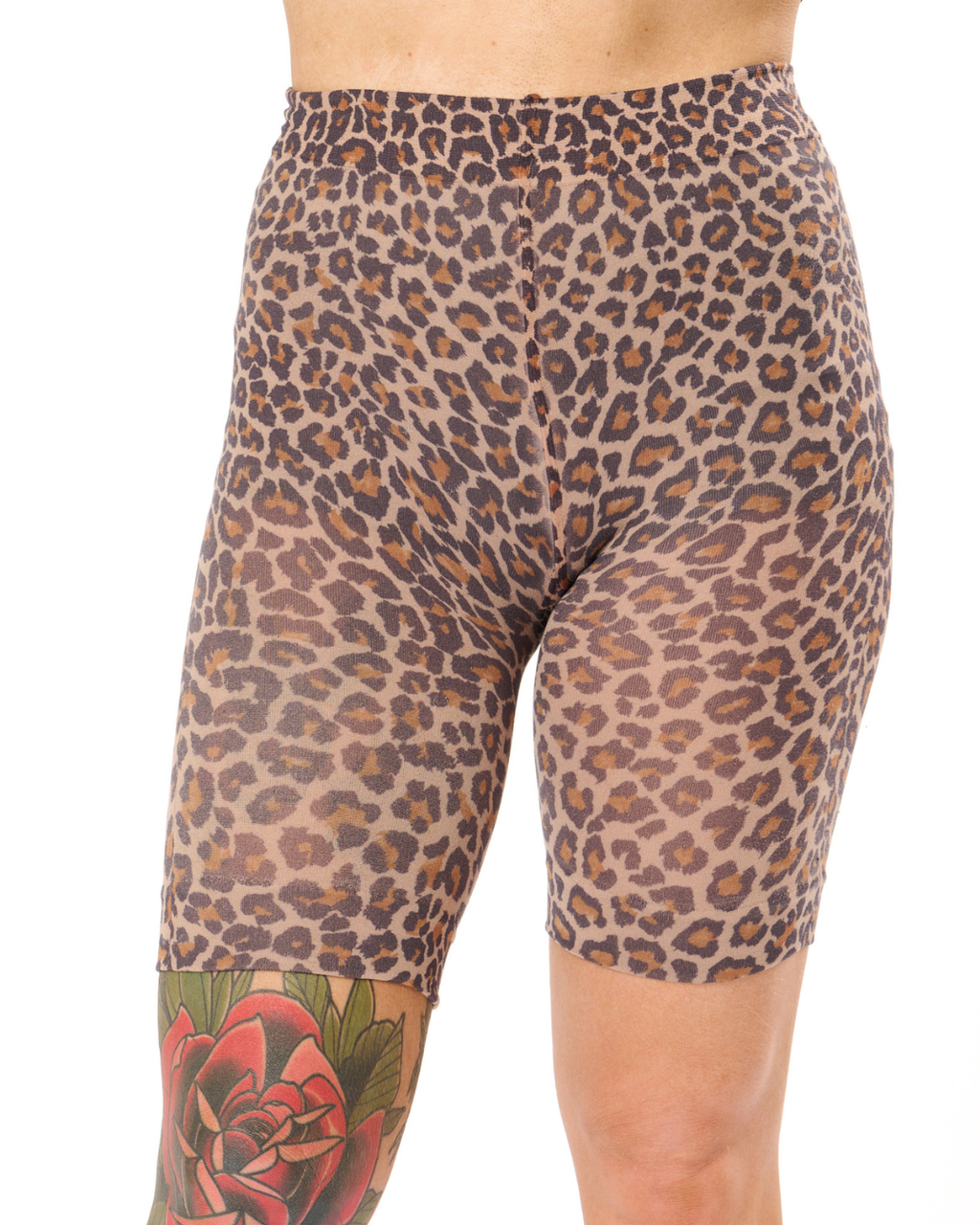 LEOPARD LEGS PRINTED TIGHT SHORTS