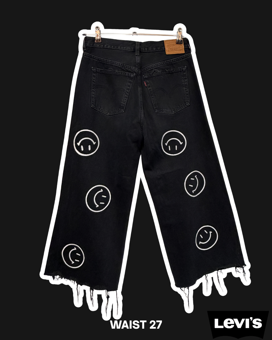 CUSTOM SMILEY CROPPED LEVIS - W27