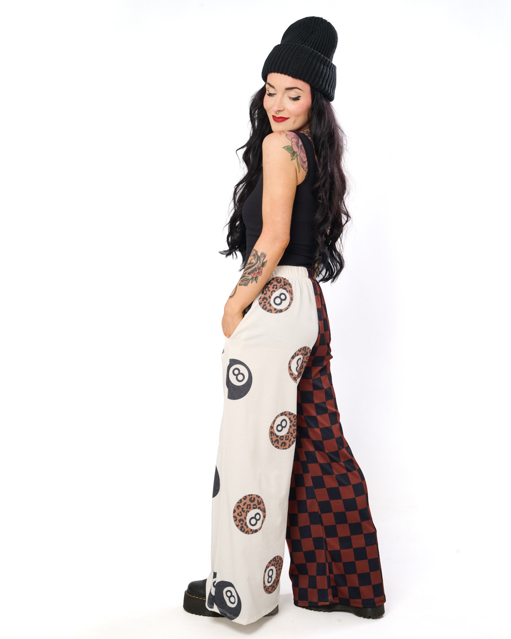SPLIT DECISION 8 BALL PANTS IN MOCHA + BLACK