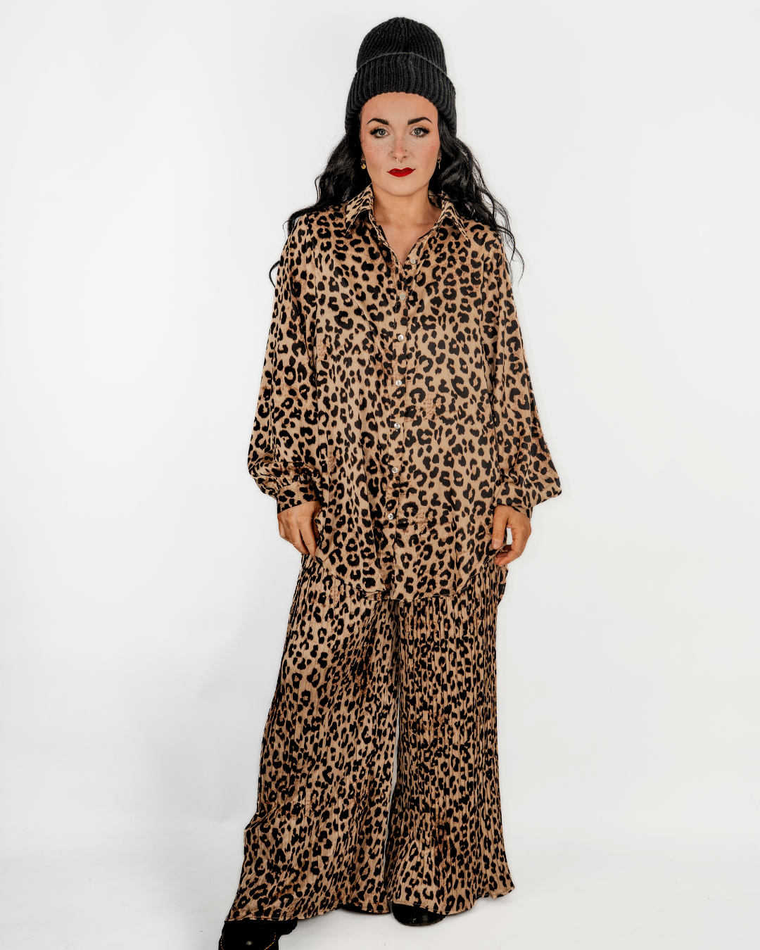 SATIN LEOPARD PRINT MATCHING SET