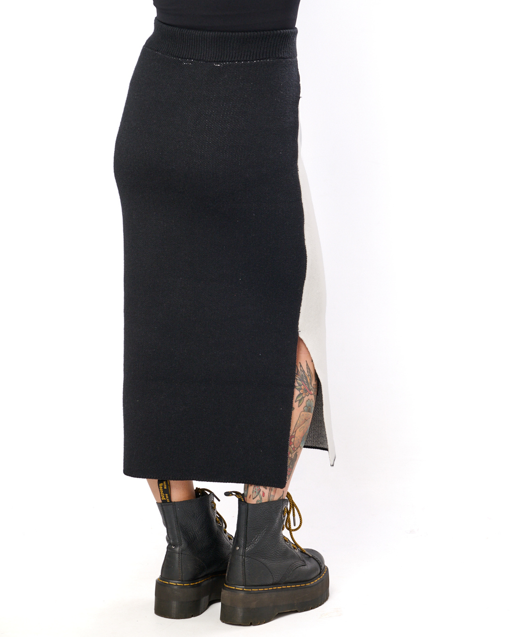 YIN & YANG KNIT MIDI SKIRT