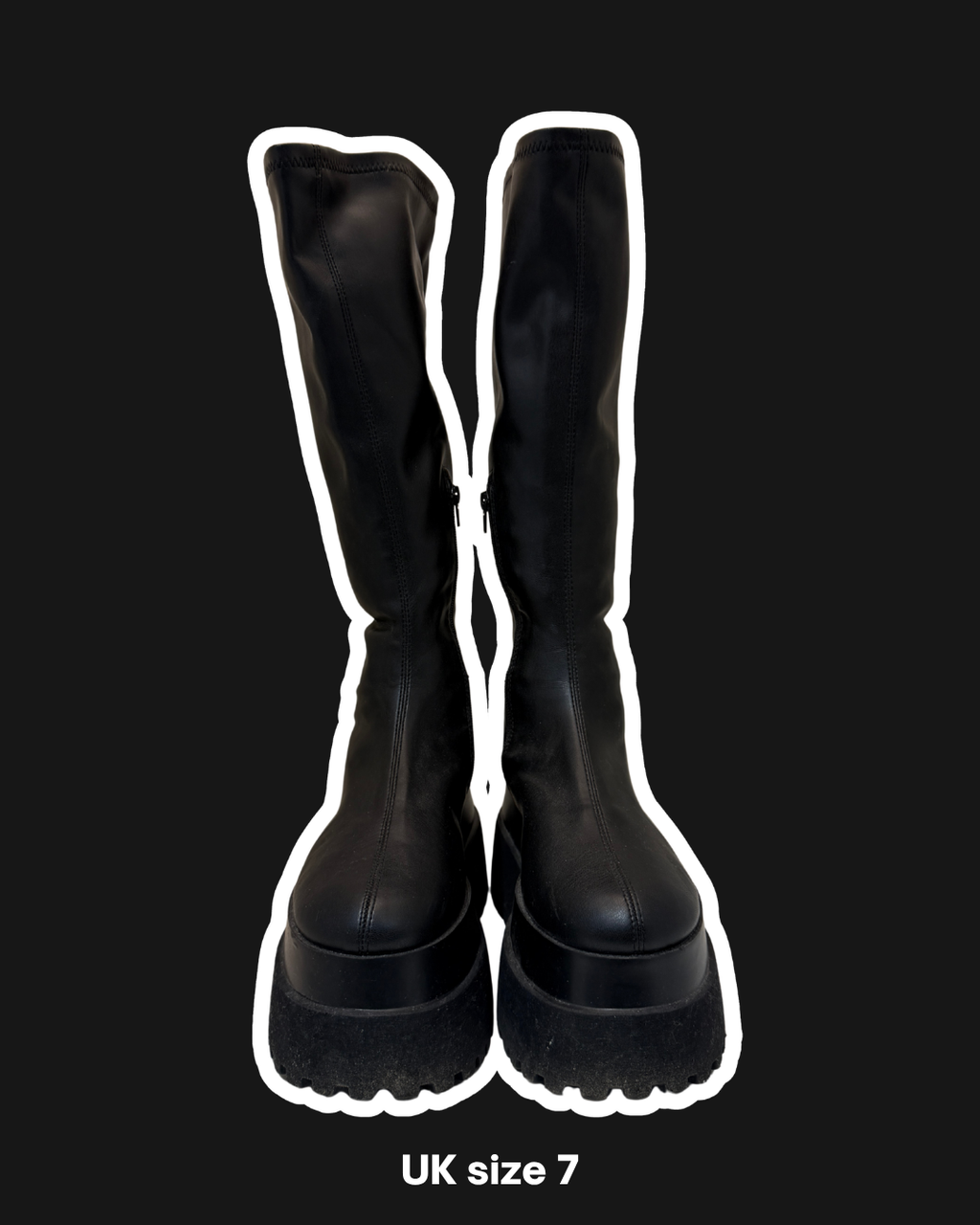 EXTREME PLATFORM KNEE HIGH BOOTS - UK 7