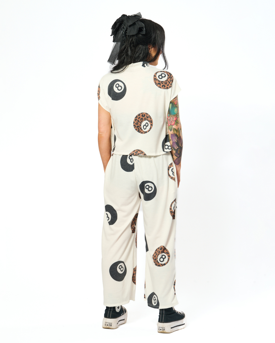 LEOPARD LUCK TWO PIECE LOUNGE SET IN IVORY