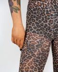 LEOPARD LEGS PRINTED TIGHTS IN BROWN