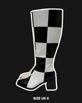 CHECKERBOARD HEELED BOOTS - SIZE 6