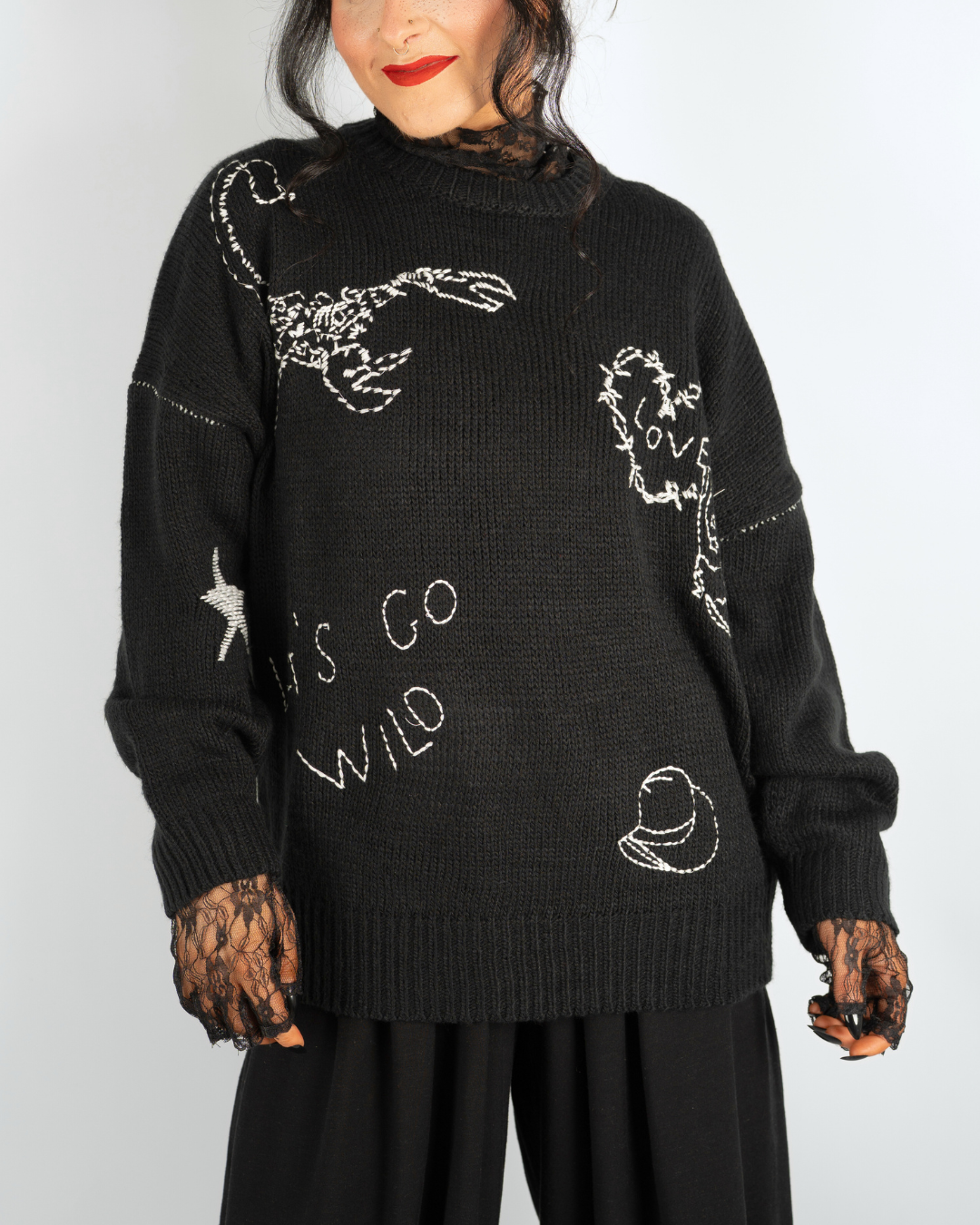 STINGER STITCH EMBROIDERED SWEATER