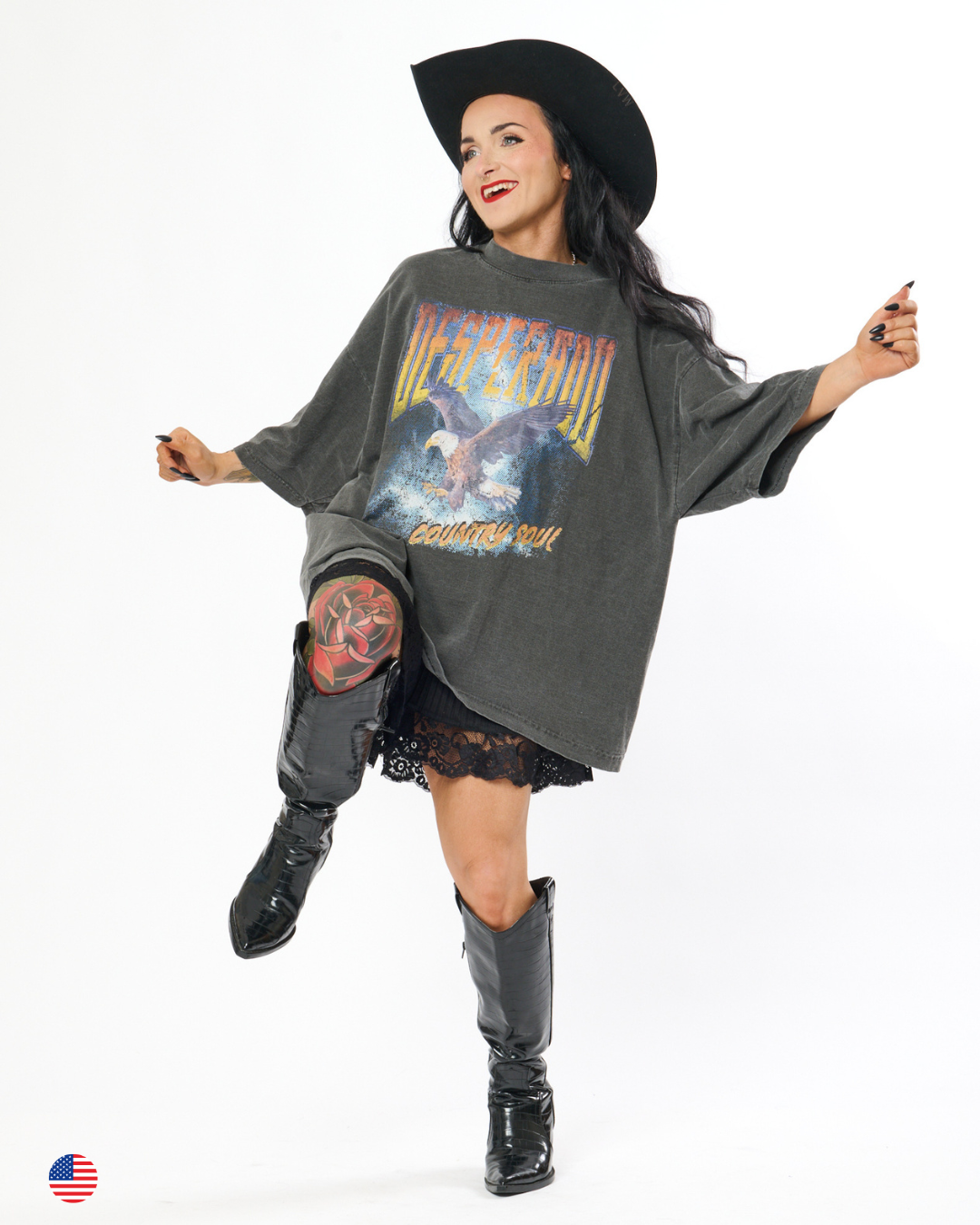 DEAD EAGLE HEAVYWEIGHT T-SHIRT IN GREY