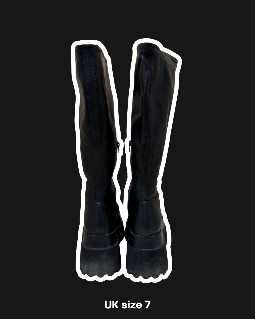 EXTREME PLATFORM KNEE HIGH BOOTS - UK 7