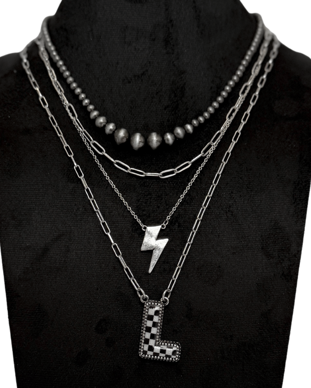 OUTLAW CHECKER INITIAL PENDANT