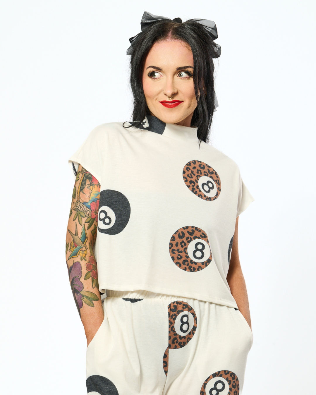 LEOPARD LUCK TWO PIECE LOUNGE SET IN IVORY