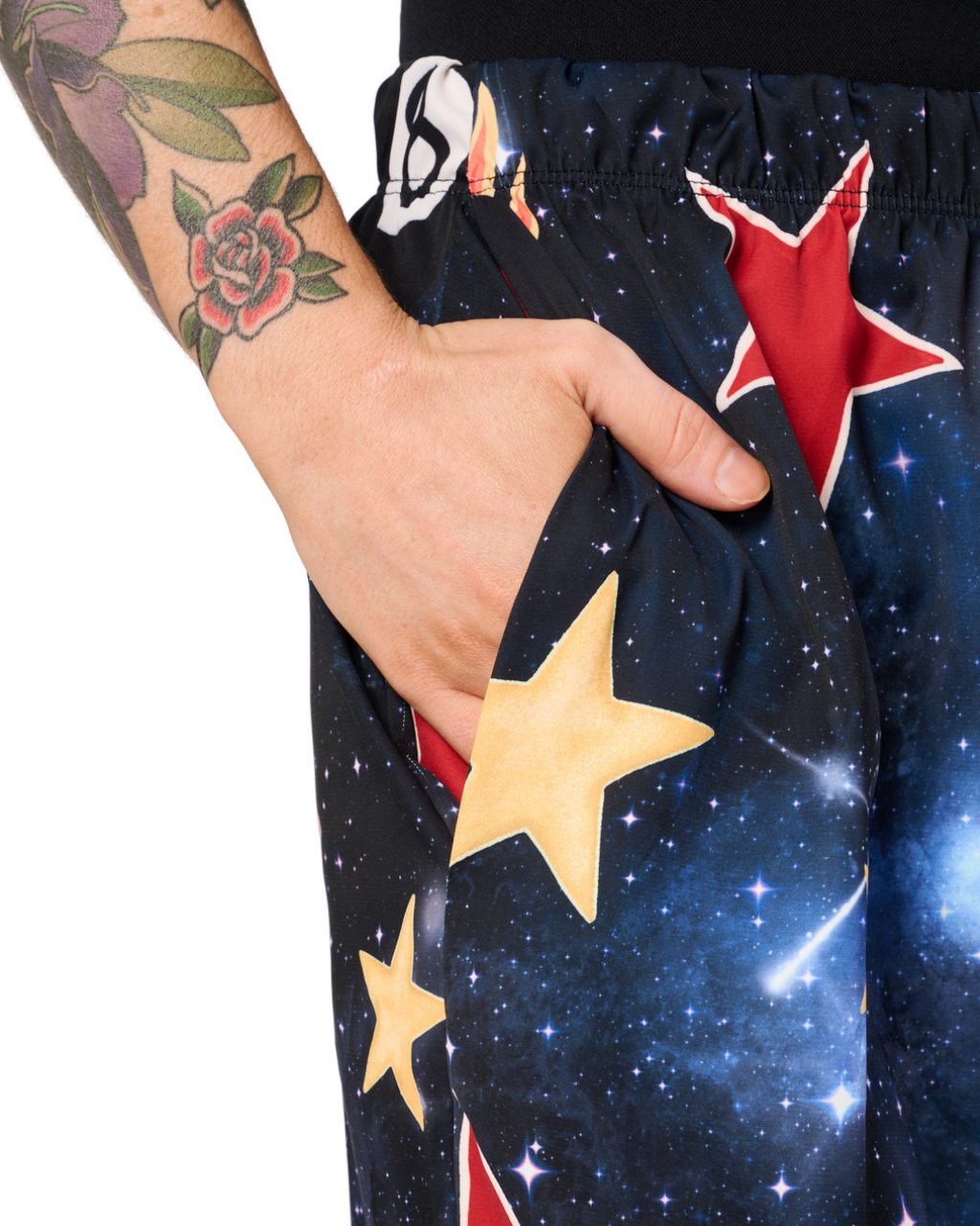 GALAXY CLASH SATIN SPLIT PANTS