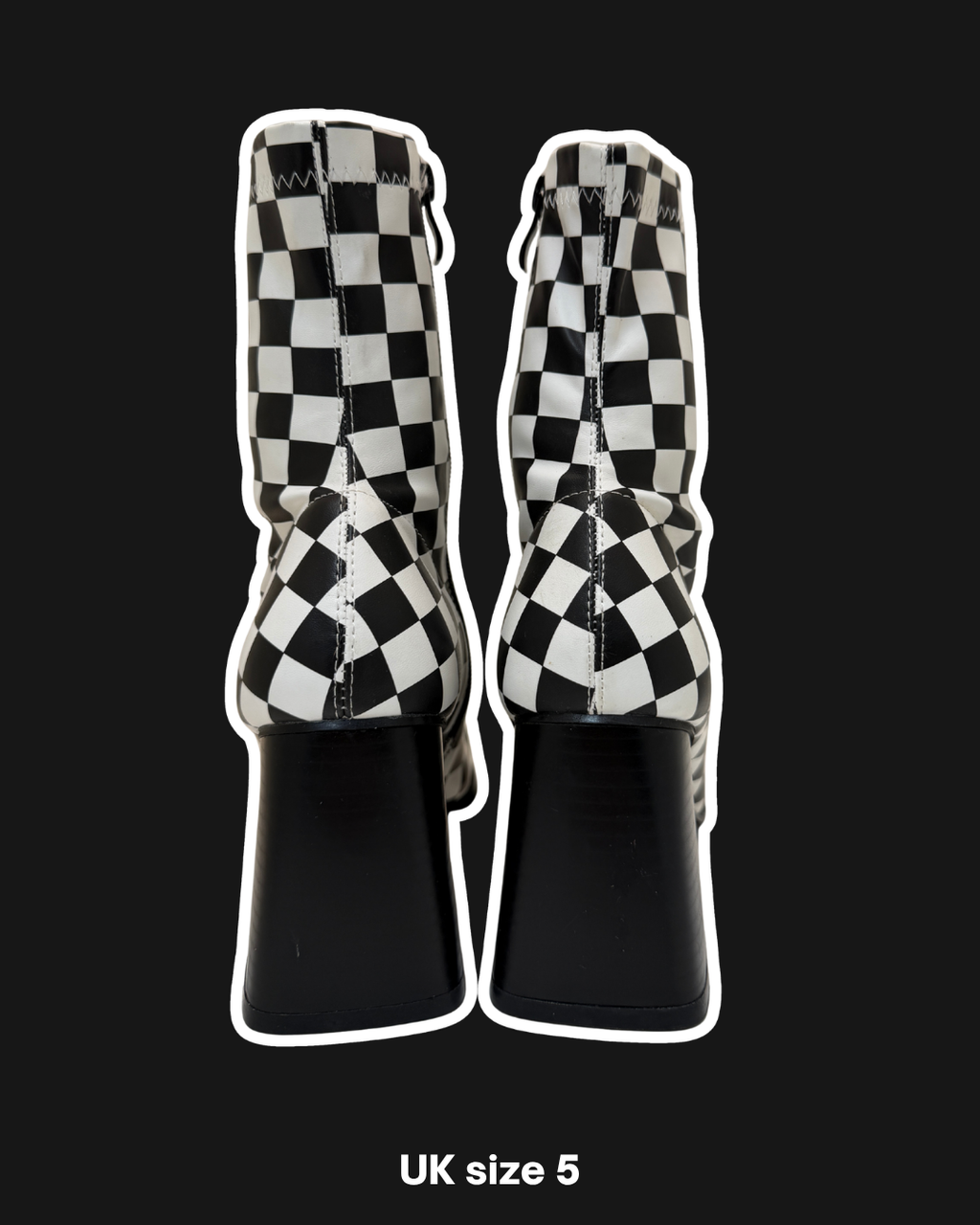 CHECKERBOARD ZIP BOOTS - UK 5