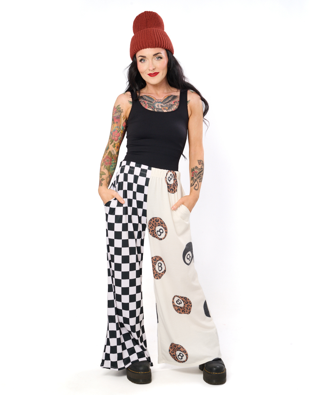 SPLIT DECISION 8 BALL PANTS IN BLACK + WHITE