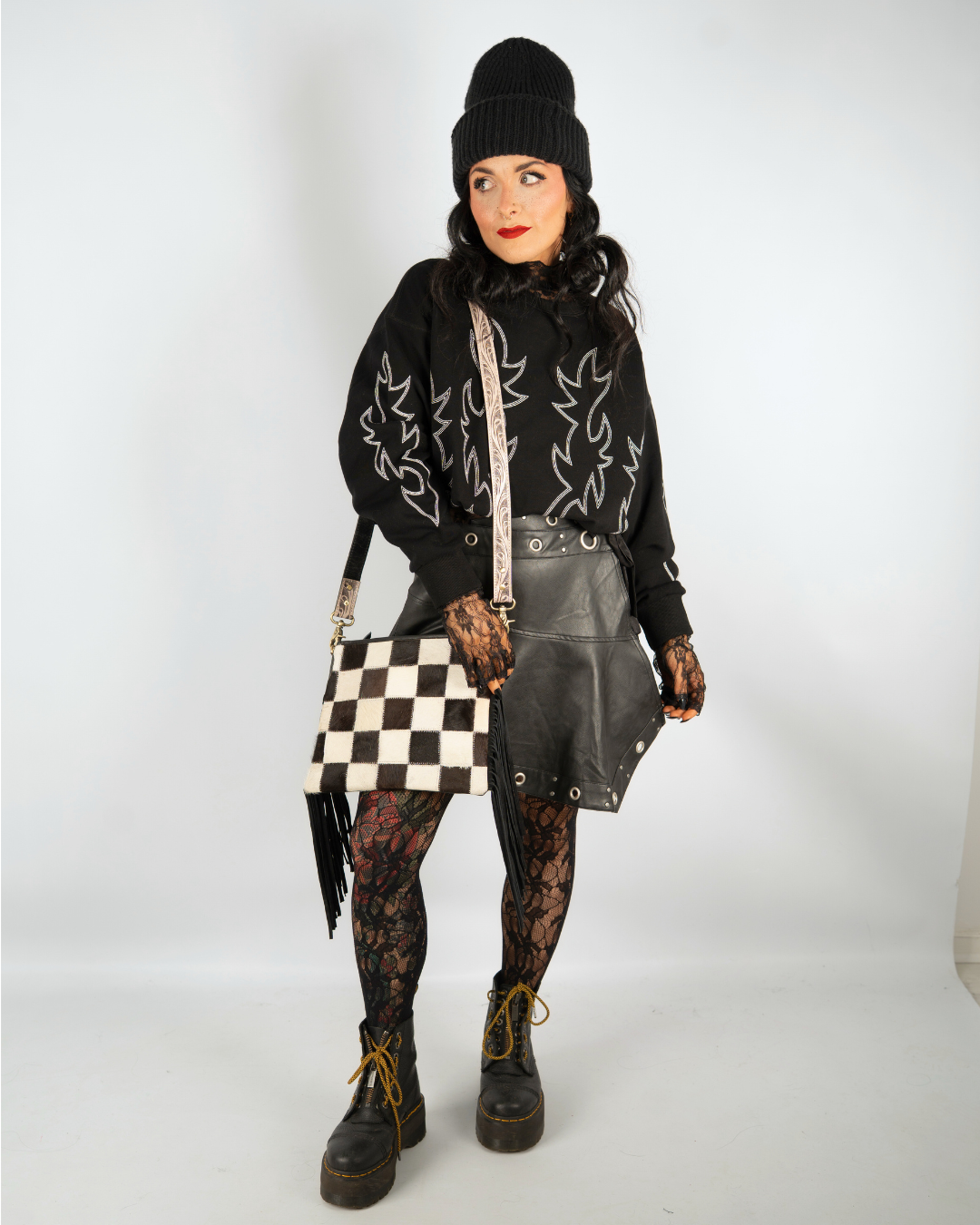 ASYMMETRY ISSUES FAUX LEATHER WRAP SKIRT