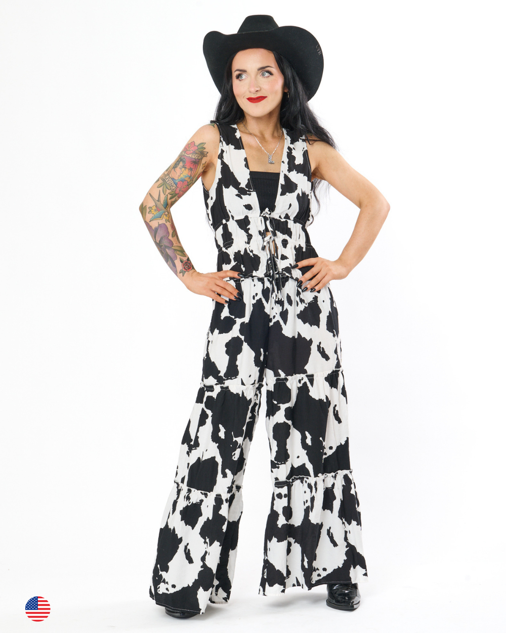RANCH REBEL COW PRINT SET