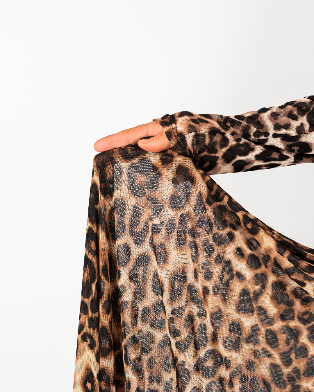 UNTAMED LEOPARD MESH MAXI DRESS IN MOCHA