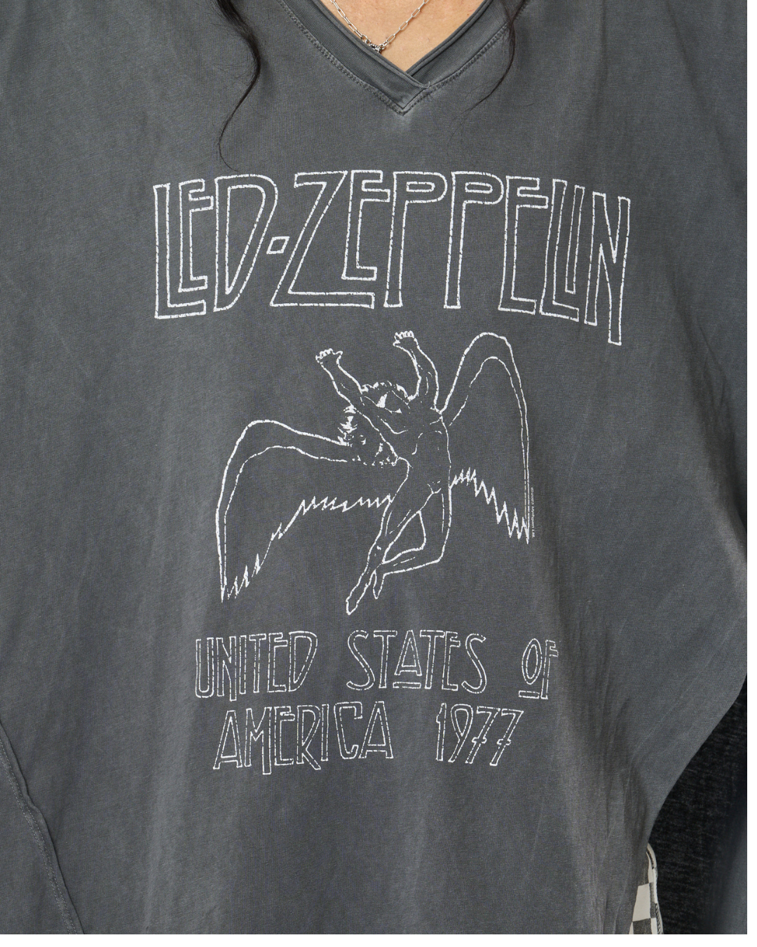 LED ZEPPELIN TUNIC T-SHIRT IN GREY