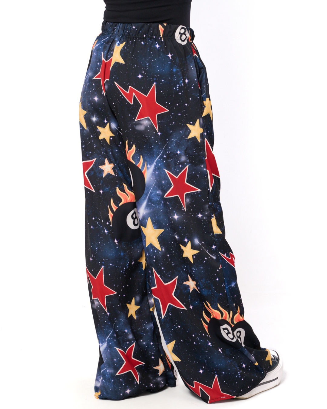 GALAXY CLASH SATIN SPLIT PANTS
