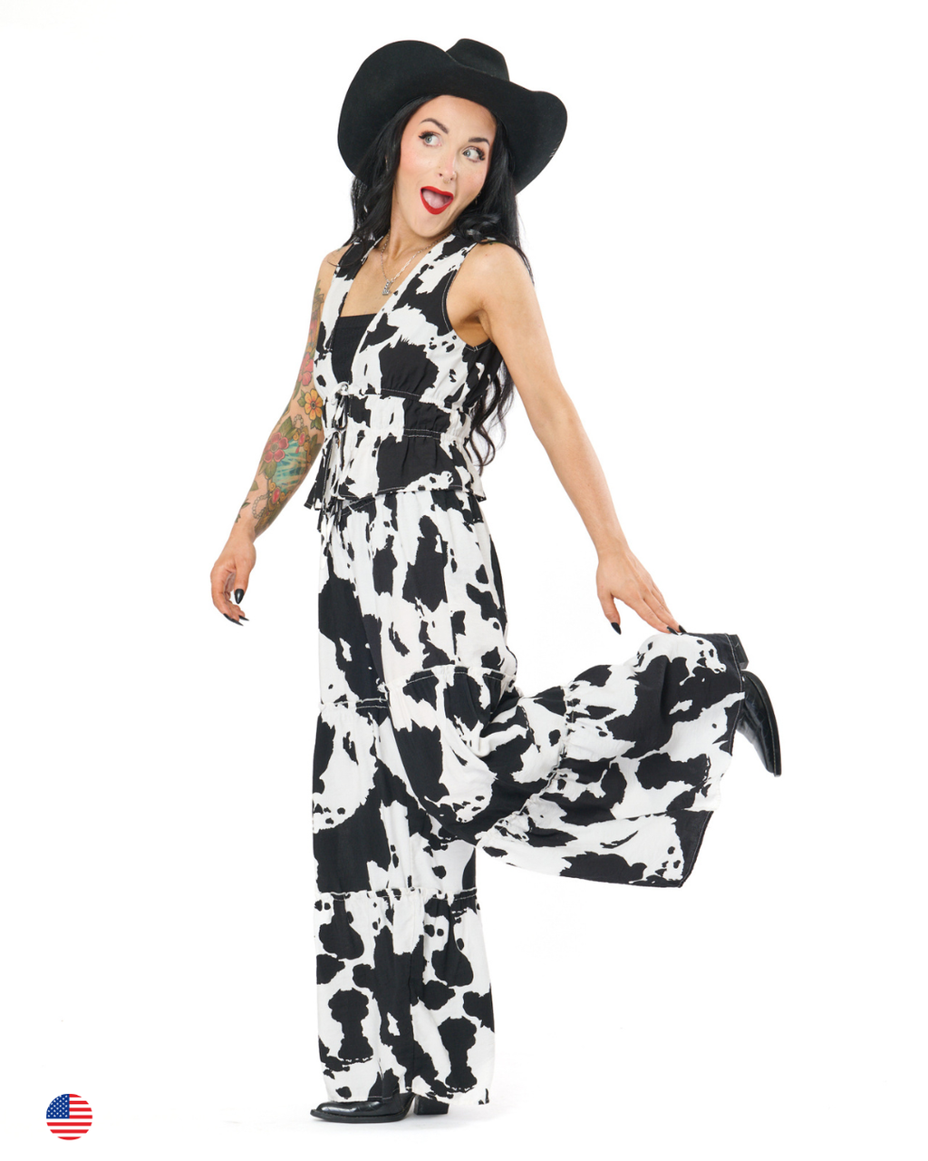 RANCH REBEL COW PRINT SET