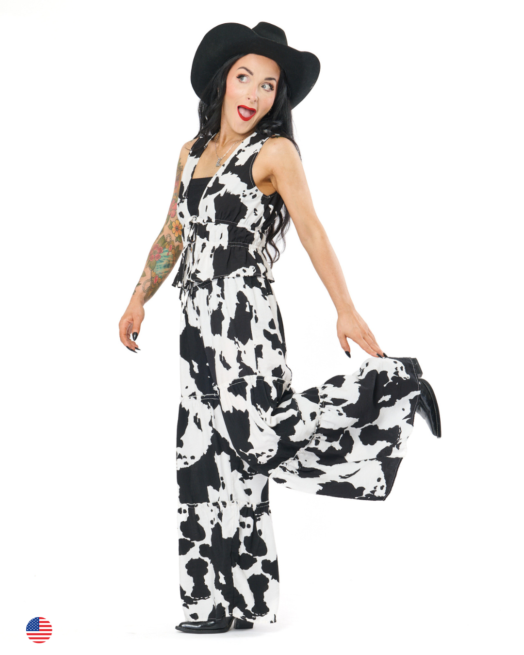 RANCH REBEL COW PRINT SET