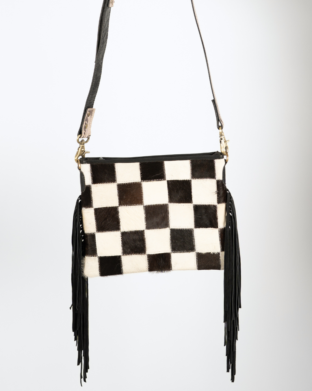TEXAN CHECKERED COWHIDE PURSE