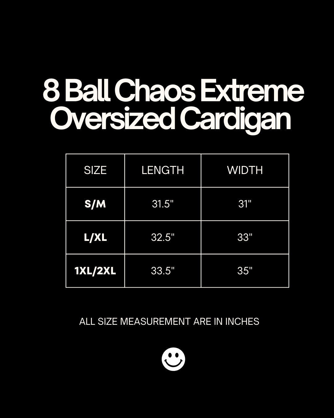 8 BALL CHAOS EXTREME OVERSIZED CARDIGAN IN MUSTARD + CHAROCAL