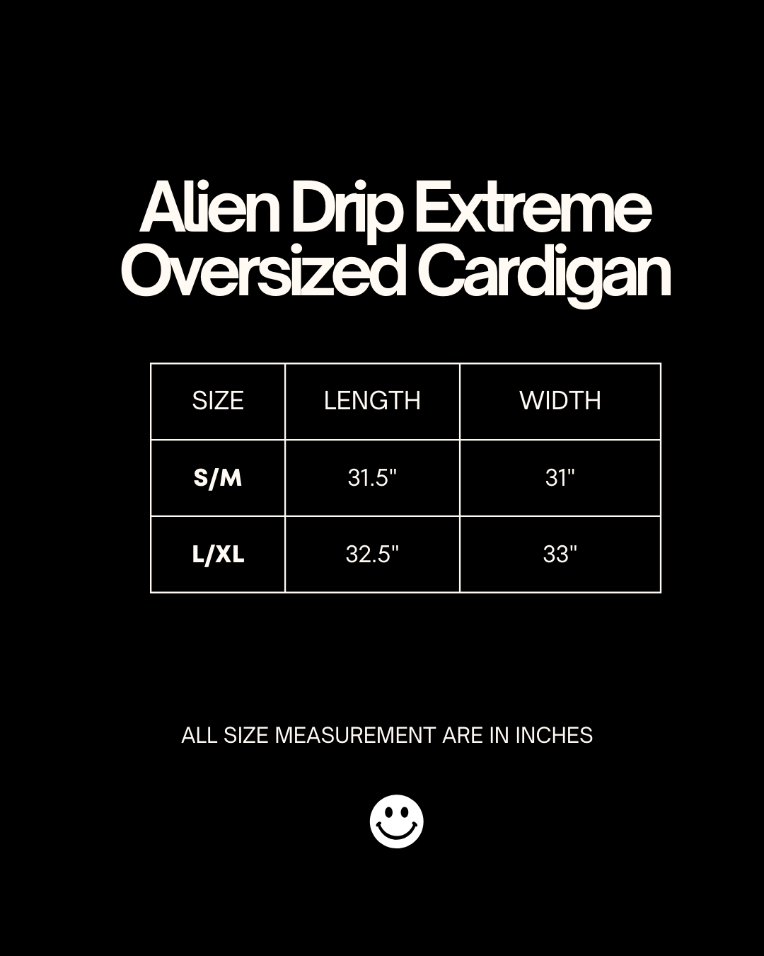 ALIEN DRIP EXTEME OVERSIZED CARDIGAN IN BLACK