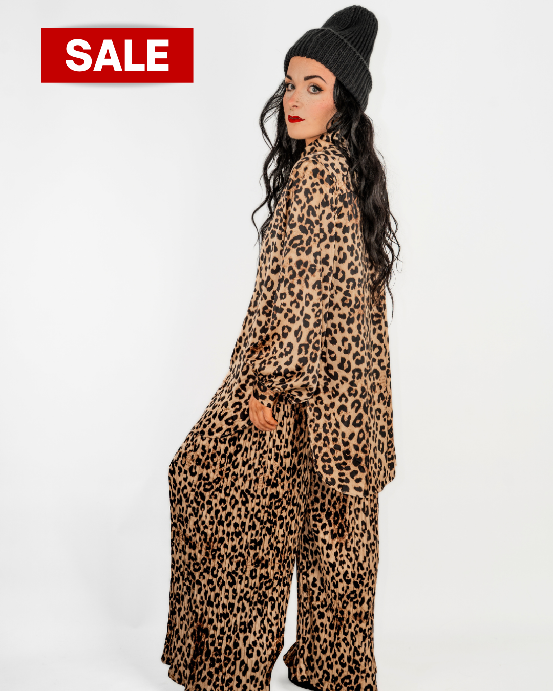 SATIN LEOPARD PRINT MATCHING SET