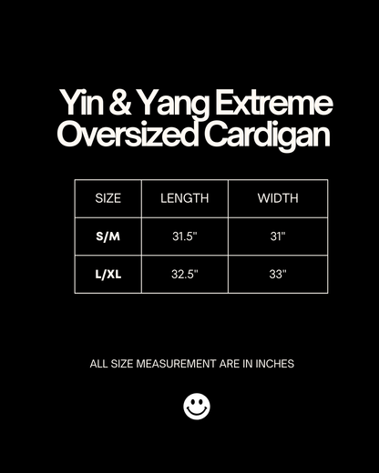 YIN & YANG EXTREME OVERSIZED CARDIGAN IN BROWN